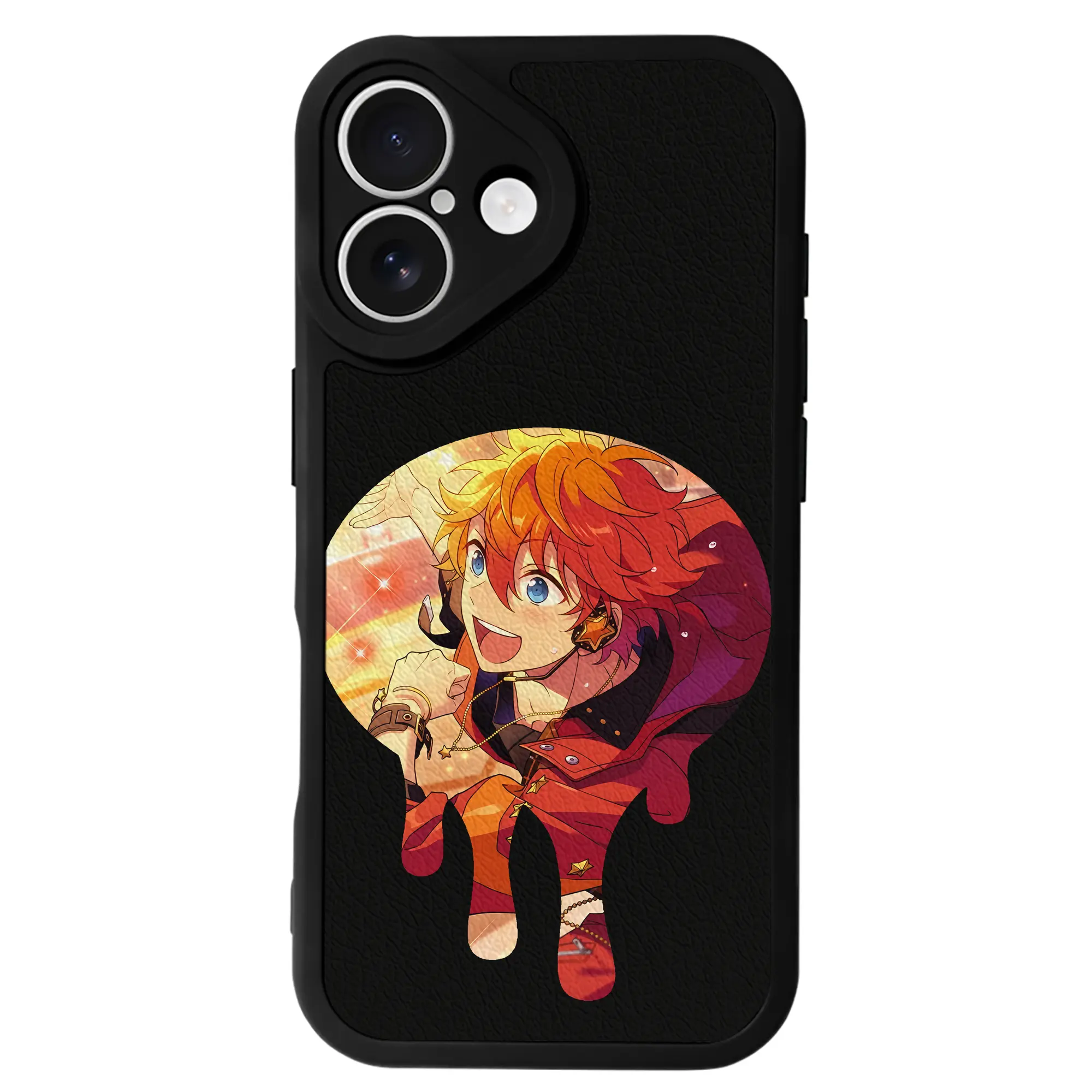 あんさん ぶる グッズ Trickstar 明星スバル - IPhone 16シリーズ対応 ・ シリコンスマホケース ・ レザー調 ・ 高精度フィット ・ 耐衝撃 ・ ワイヤレス充電対応 ・ 精密カット